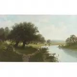 Frederick Schafer, In the Pasture, Russian River, CA 1880s, oil on canvas