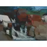 Alexander Nepote, Lone Point Cascade 1958, oil on canvas