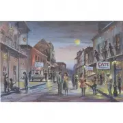 Harold 'Napoleon' King, Krazy Korner, Bourbon Street, Louisiana, 1992, oil on canvas