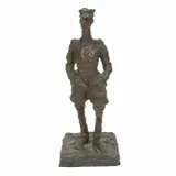 Fernand Clostre, Caricature Military Figure, patinated bronze