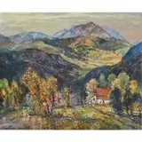 Dorothy Baugh, Mountain Scene, oil on canvas