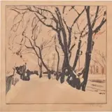 Walter Joseph Philips, First Colors of Spring, woodcut