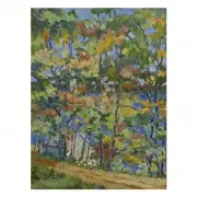 Frances B. Pierce, Fall in New York, oil on canvas