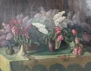 Natalia Goncharova, Bouquets of Flowers, 1960, oil on canvas