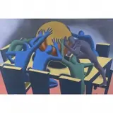 Mark Kostabi, Earth Inc. 1990, serigraph