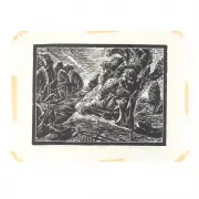 Old Straw Stack by Charles F. Surendorf, 1935, woodblock print, sold Apr 2023