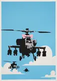 Banksy, Happy Choppers, 2003, Screenprint in colors, on wove paper, with full margins