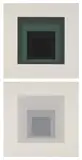 I-S LXXIIa; and I-S LXXIb (D. 215 & 216) by Josef Albers, 1972, The complete set of two screenprints in colors, on German Etching paper, with full margins, sold Apr 2025