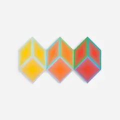 Volumes: A Variable Multiple by Richard Anuszkiewicz, 1970, The complete set of nine screenprints in colors, on PVC panels, with colophon, all contained in the original PVC hexagon, sold Apr 2025
