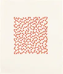 Anni Albers, Triangulated Intaglio IV (T. 4, W. & D. 45), 1976, Etching in red, on Arches paper, with full margins