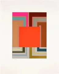 Peter Halley, Red Cell, 2000, Screenprint in colors, on Rives BFK paper, with full margins