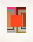 Peter Halley, Red Cell, 2000, Screenprint in colors, on Rives BFK paper, with full margins