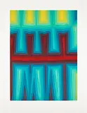Tauba Auerbach, Fold Slice Topo I, 2011, Aquatint in colors, on Somerset paper, with full margins