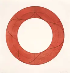 Ring Image A (S. & S. 2008.01.01) by Robert Mangold, 2008, Etching and aquatint in colors, on Arches Cover paper, with full margins, sold Apr 2025