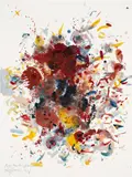 Rebecca Horn, Deer Hunters Spring, 2008, Unique acrylic, pencil, and ink drawing in colors, on wove paper