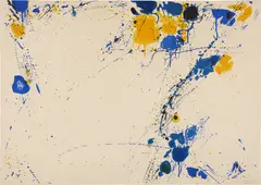Foot Print (SF-2) (L. 2) by Sam Francis, 1960, Lithograph in colors, on Rives BFK paper, the full sheet, sold Apr 2025