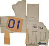 Robert Rauschenberg, Cardbird VI, from Cardbird Series (G. 308), 1971, Collage print with photo offset lithograph, screenprint and tape, on corrugated cardboard, the full sheet