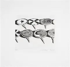 Wayne Thiebaud, Little Suckers, 1971/2014, Aquatint, on Somerset paper, with full margins