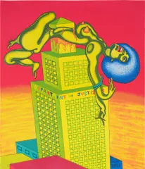 Peter Saul, Angela Davis (L. P. p. 167), 1972, Lithograph in colors, on wove paper, the full sheet