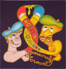 Peter Saul, Hoomin Consurn/Personal Torment, 1969, Lithograph in colors, on Rives BFK paper, the full sheet