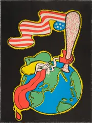 Peter Saul, World of America, No. 2, 1967, Lithograph in colors, on Arches paper, the full sheet