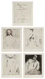 Jim Dine, Eight Sheets from an Undefined Novel: five plates (W. 200 & 204-206), 1976, Five etchings, four with hand-coloring in watercolor, on German Etching paper, with full margins