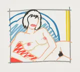 Tom Wesselmann, Monica Nude with Yellow Curtain (W.P.I. P91EA06), 1991, Aquatint in colors, on wove paper, with full margins