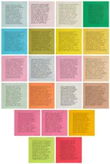 Jenny Holzer, Inflammatory Essays: 19 plates (21 prints), circa 1979-82, 21 offset lithographs in black, two duplicates, on variously colored papers, with full margins