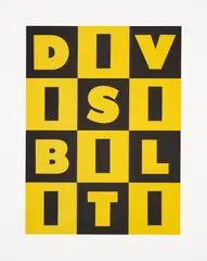DIVISIBILITI by Kay Rosen, 1991, Lithograph in colors, on Rives BFK paper, with full margins, sold Apr 2025