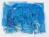 George Condo, Abstract Composition in Blue, 1998, Screenprint in colors, on Hahnemühle paper, the full sheet