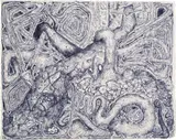 Steve DiBenedetto, Untitled, 2005, Unique blue ballpoint pen drawing, on wove paper