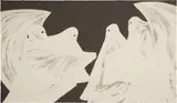 Marcel Dzama, Scared of his own ghost, 2008, Lithograph in colors with photoluminescent ink, on wove paper, the full sheet