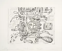 Carroll Dunham, Untitled (K. A34), 1994, Lithograph, on Zerkall paper, with full margins