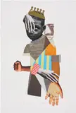 Deborah Roberts, The Front Lines, from All That I AM ll, 2018, Pigment print in colors with screenprinted glitter, collage and hand-addition, on Hahnemühle Photo Rag paper, with full margins