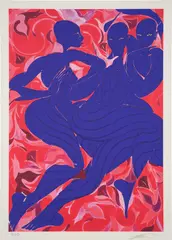 Violet Dance by Tunji Adeniyi-Jones, 2021, Screenprint in colors, on Somerset paper, with full margins, sold Apr 2025