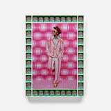 Hassan Hajjaj, Che Lovelace Standin', 2012, Lambda metallic print mounted to 3mm dibond, contained in the original custom artist's poplar frame with 38 HH Butterfly green tea boxes
