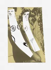 Richard Prince, Untitled, from New Figures, 2015, Screenprint in colors with collage, on Coventry Rag and Lanaquarelle papers, with full margins