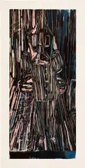Tal R, Pyjamas, 2011, Woodcut in colors, on Somerset paper, with full margins