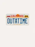 Alex Israel, Back to the Future, 2016, Screenprint in colors with embossing and hand-applied sticker collage, on wove paper, with full margins