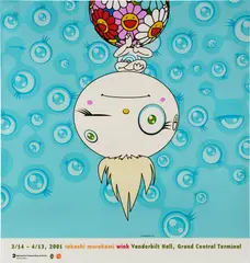 Wink by Takashi Murakami, 2001, Digital print in colors, on Kodak Professional paper, the full sheet, sold Apr 2025