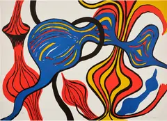 Les Oignons (Onions; Galactic System) by Alexander Calder, 1976, Lithograph in colors, on Arches paper, the full sheet, sold Jun 2025
