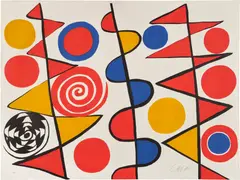 Pennants by Alexander Calder, 1965, Lithograph in colors on wove paper, sold Jun 2025