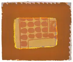 Nick's Room (H. 35) by Howard Hodgkin, 1977, Lithograph in colors with hand-coloring in violet gouache, on Lexington handmade paper, the full sheet, sold Jun 2025