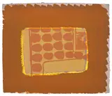 Howard Hodgkin, Nick's Room (H. 35), 1977, Lithograph in colors with hand-coloring in violet gouache, on Lexington handmade paper, the full sheet