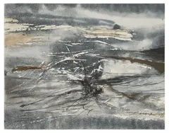 Untitled (Å. 199) by Zao Wou-ki, 1968, Etching and aquatint in colors, on Arches paper, the full sheet, folded (as issued), sold Jun 2025