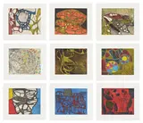 Terry Winters, Models for Synthetic Pictures: nine plates (S. 97-98, 100, 102, 104-108, A. & K. 26.01-26.02, 26.04, 26.06, 26.08-26.12), 1994, Nine etching and aquatints in colors, on Gampi Chine collé to Lana Gravure paper, with full margins, contained in the original paper folder with printed title page, text and colophon, all loose (as issued), all contained in the original dark blue linen-covered portfolio