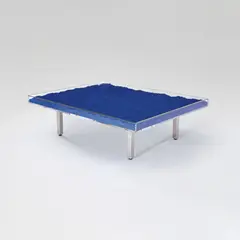 Yves Klein, Table Bleue KleinTM / Klein Blue, designed 1961, IKB pigment, glass, Plexiglas and chrome-plated metal