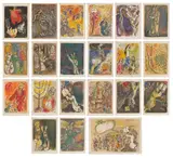 Marc Chagall, The Story of the Exodus (M. 444-456, 458-461, 463, 465-467, see C. bks 64), 1966, The set of 21 lithographs in colors, on Arches paper, with full margins, with title page, justification, colophon and text, all loose and folded (as issued), all contained in the original beige cloth-covered portfolio, lacking M. 457, 462 and 464