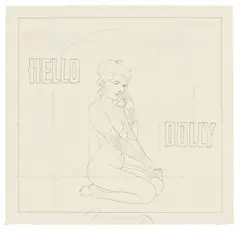 Mel Ramos, Hello Dolly, 1973, Unique graphite drawing, on wove paper