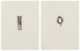 Jim Dine, Fork; and Spoon, from Ten Winter Tools (W.C. 113 & 115), 1973, Two lithographs, on German Etching Deluxe paper, with full margins